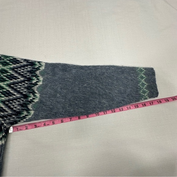 Vintage Clipper Mist Men’s Size XL Blue & Green Knit Zip Up Cardigan Sweater - Picture 8 of 11